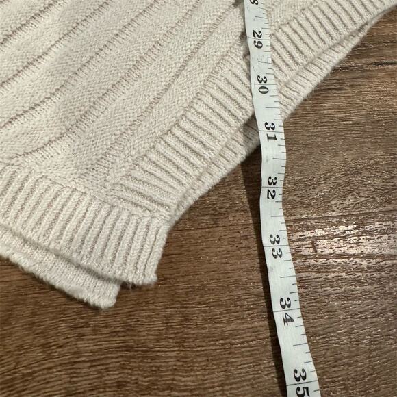 Simply Vera Wang Ivory Lagenlook Sweater Minimalist Asymmetrical Cableknit READ - Picture 9 of 11